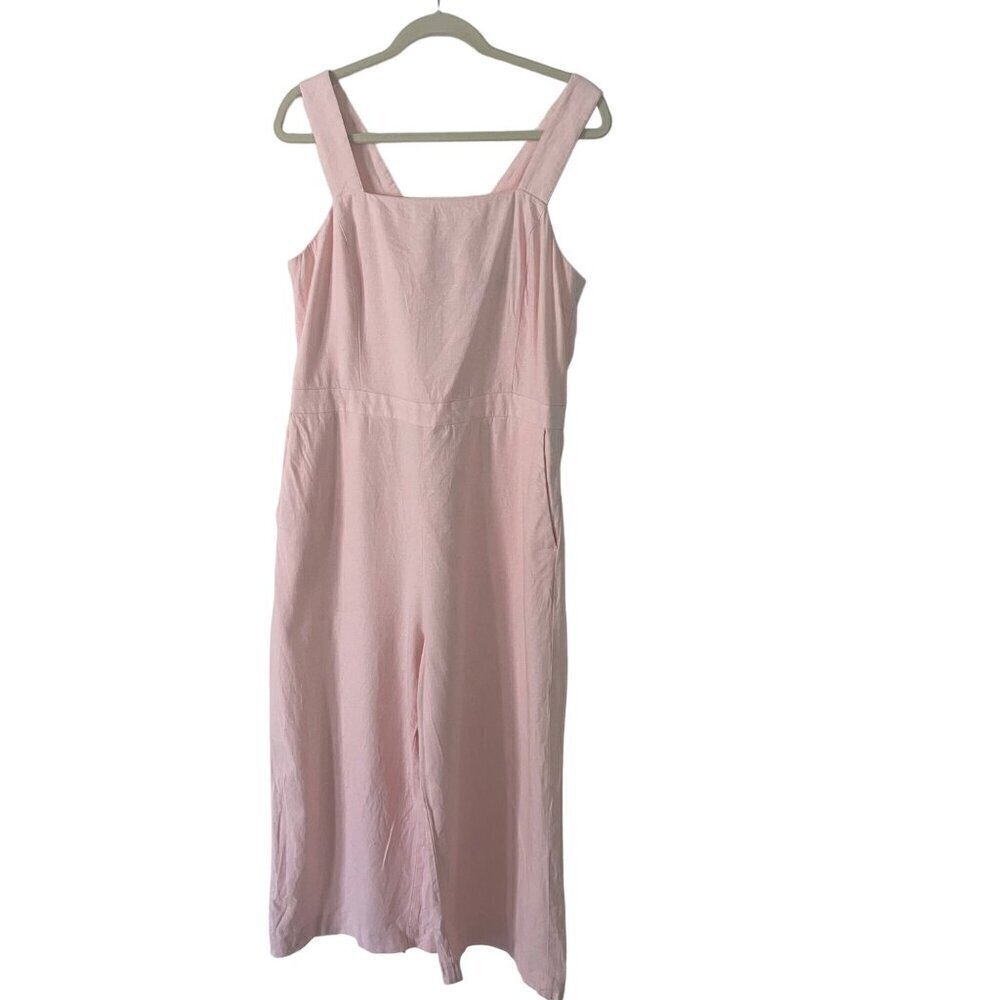 Banana Republic Womens Jumpsuit Size 12 Pink Wide Leg Cropped Pockets China